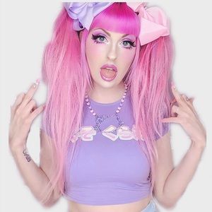 Kawaii Sexy Round Neck Women's Short Sleeve Tops